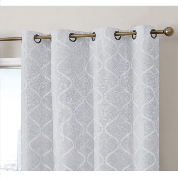 HLC.ME Versailles Lattice Blackout Thermal Insulated Window Curtain (Ivory) - Picture 1 of 8